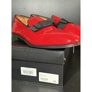 Vercini Patent Loafers With Signature Bow Tie Mens Size 10